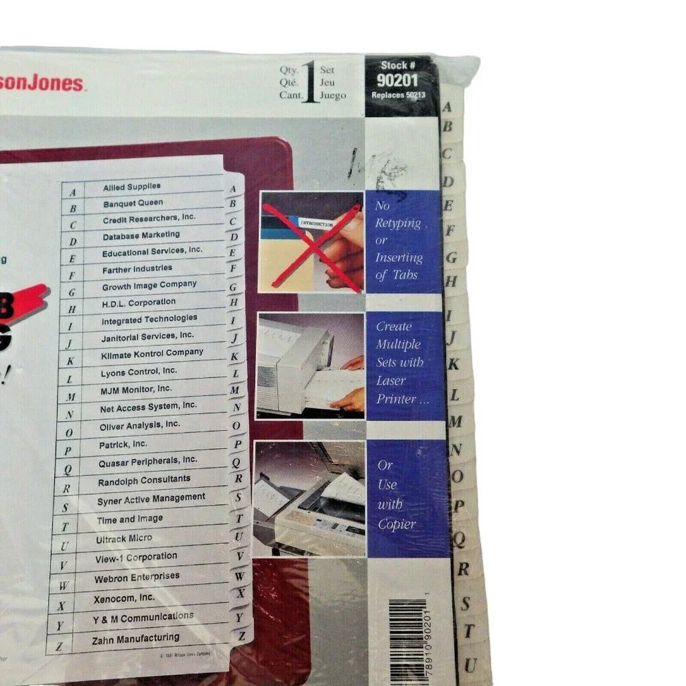 Wilson Jones Multi Dex Basic Index Tab Dividers A to Z 90201 Alphabetical